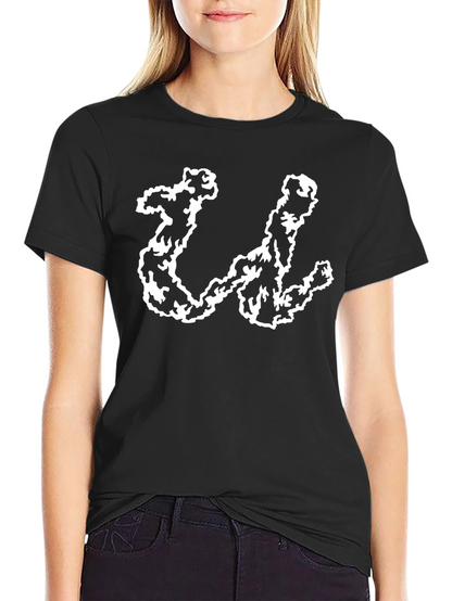 Abstract U Graphic Black T-Shirt