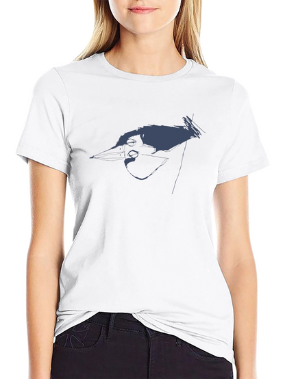 Modern Bird Graphic Black T-Shirt