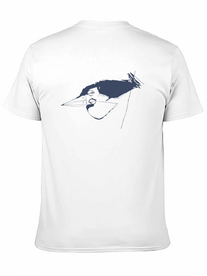 Modern Bird Graphic Black T-Shirt