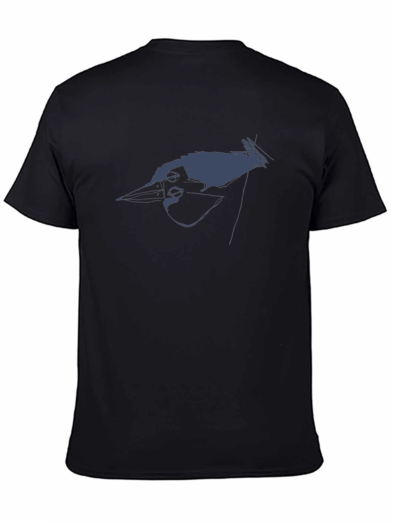 Modern Bird Graphic Black T-Shirt