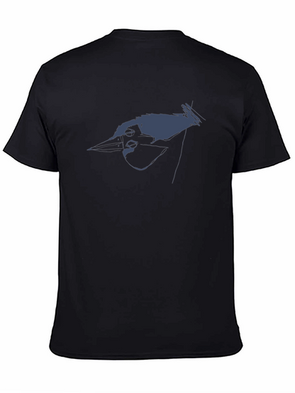 Modern Bird Graphic Black T-Shirt