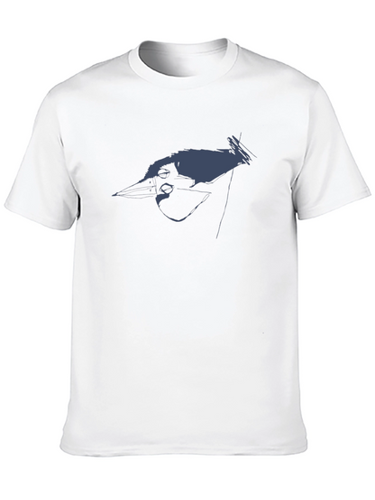 Modern Bird Graphic Black T-Shirt