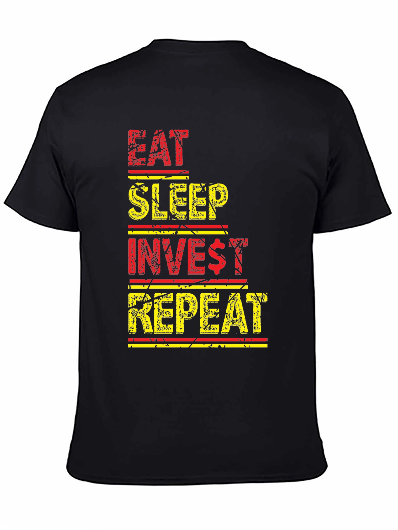 Eat Sleep Invest Repeat Black Graphic Tee