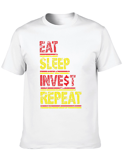 Eat Sleep Invest Repeat Black Graphic Tee