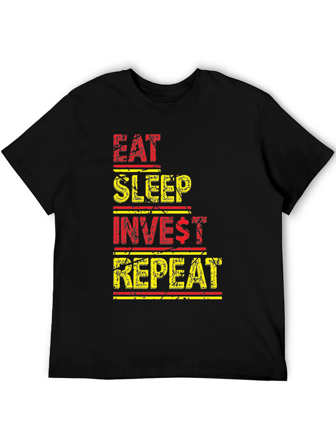 Eat Sleep Invest Repeat Black Graphic Tee