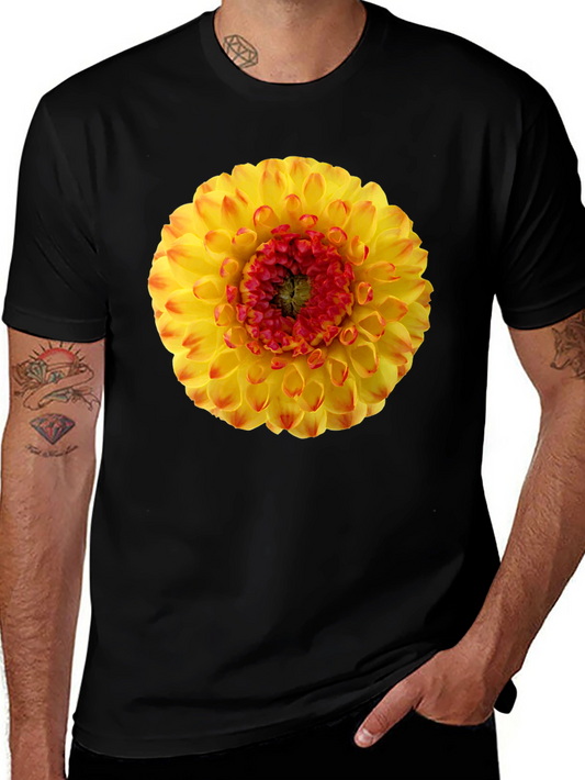 Dahlia Flower Graphic Print T-Shirt