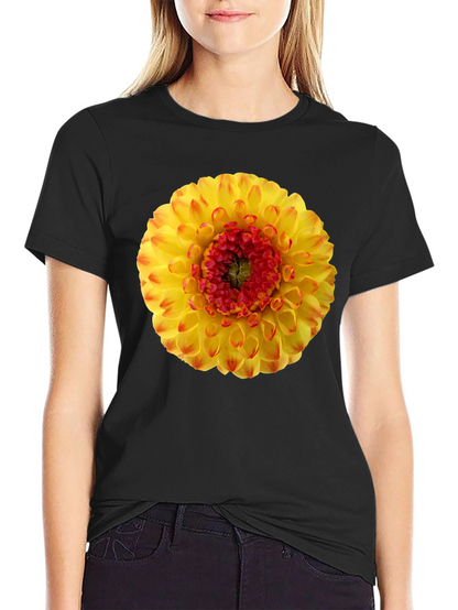 Dahlia Flower Graphic Print T-Shirt