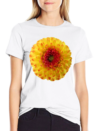 Dahlia Flower Graphic Print T-Shirt