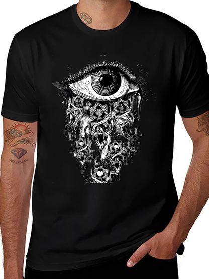 Eye & Snakes Graphic Tee - Black