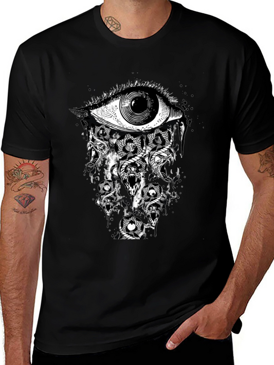 Eye & Snakes Graphic Tee - Black