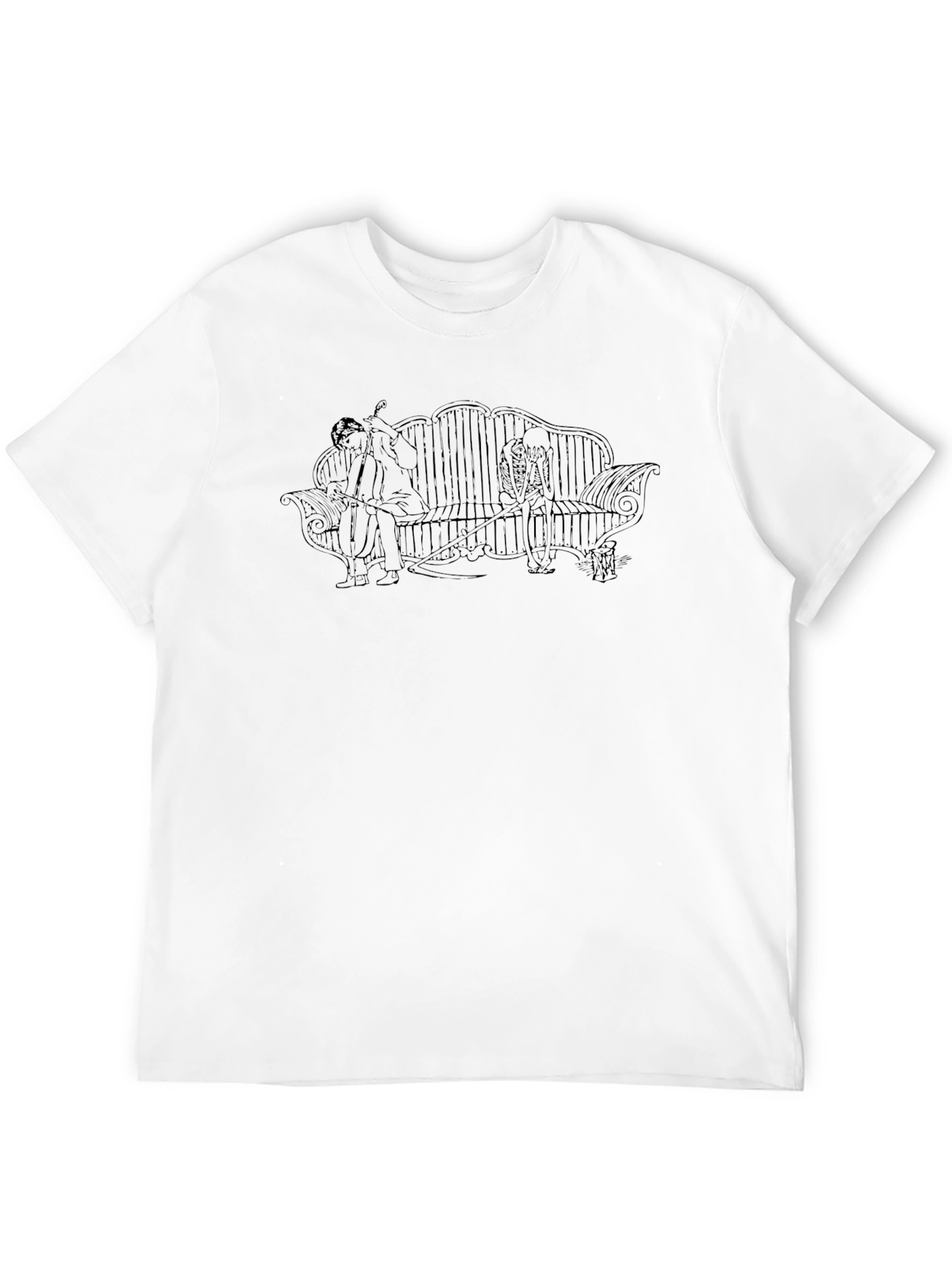 Black T-Shirt with Bench Design