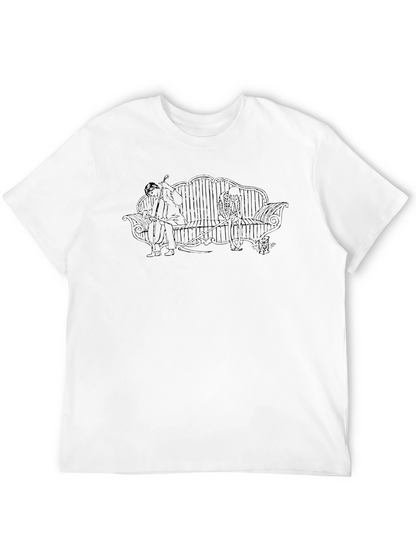 Black T-Shirt with Bench Design