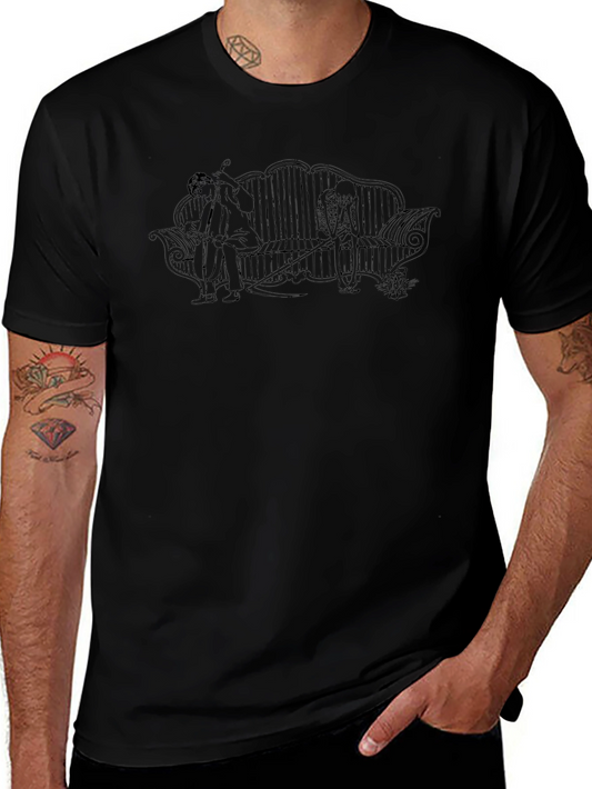 Black T-Shirt with Bench Design