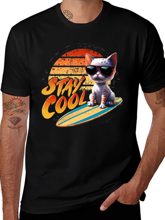 Cool Cat Surfboard T-Shirt