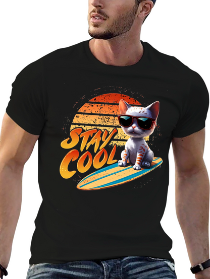 Cool Cat Surfboard T-Shirt