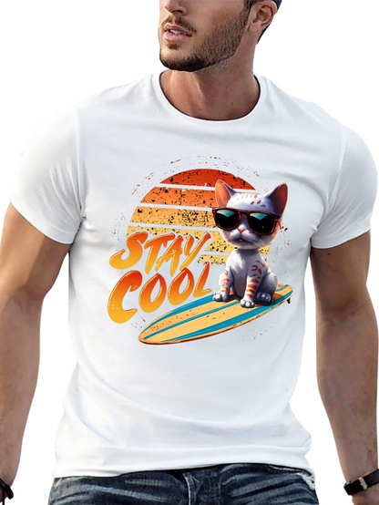 Cool Cat Surfboard T-Shirt