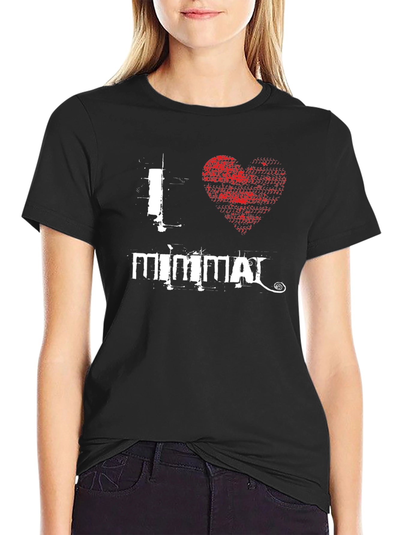 I Love Mimmai Black Graphic T-Shirt