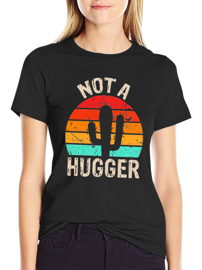 Not A Hugger Cactus Graphic T-Shirt