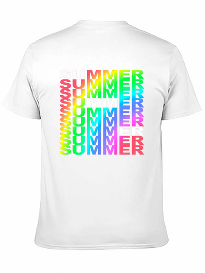 Summer Vibes Graphic Tee - Rainbow Text Black Shirt
