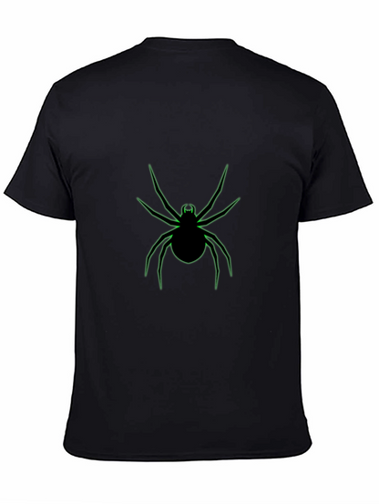 Black T-Shirt with Neon Green Spider Graphic