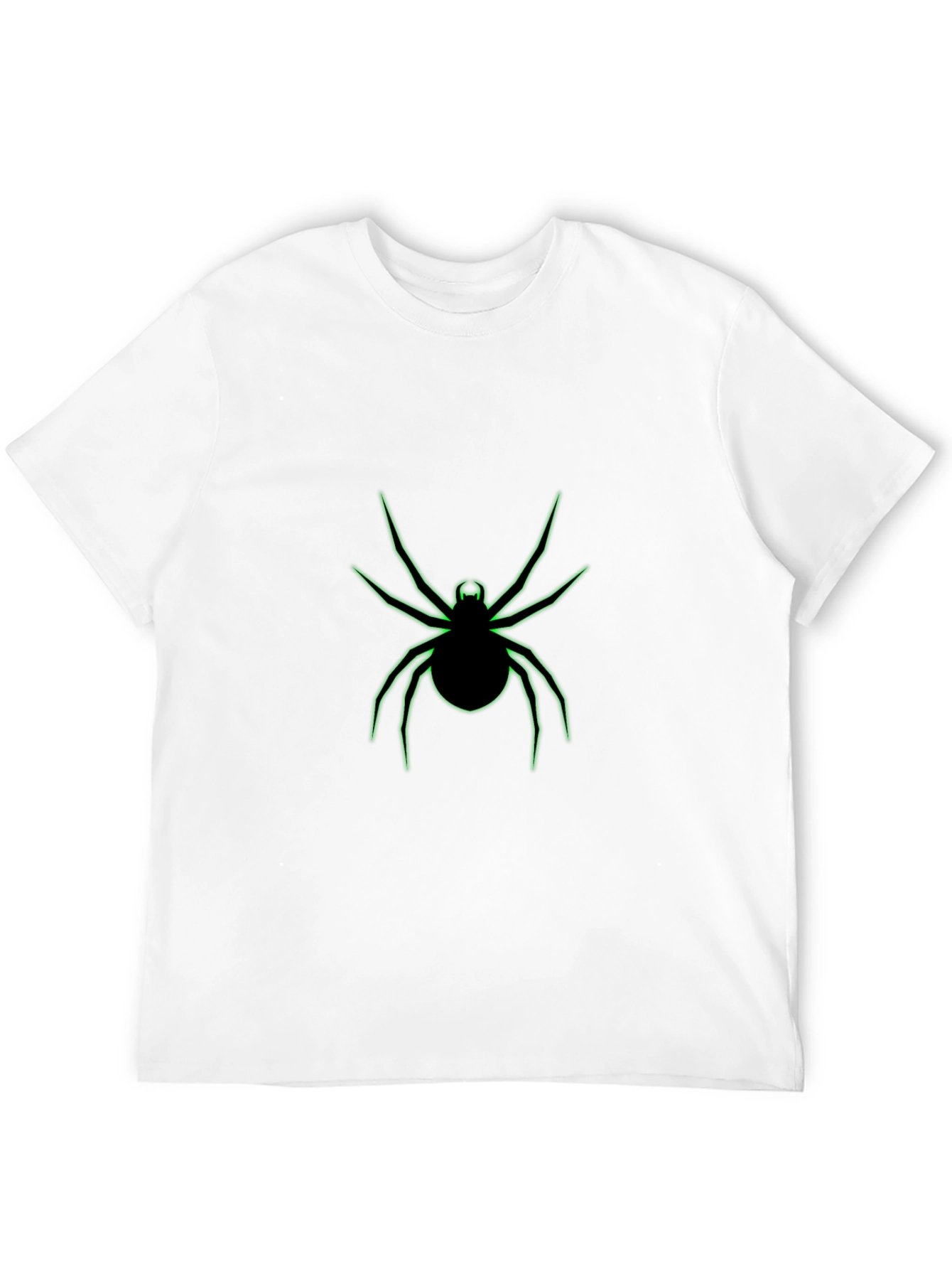 Black T-Shirt with Neon Green Spider Graphic