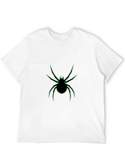 Black T-Shirt with Neon Green Spider Graphic