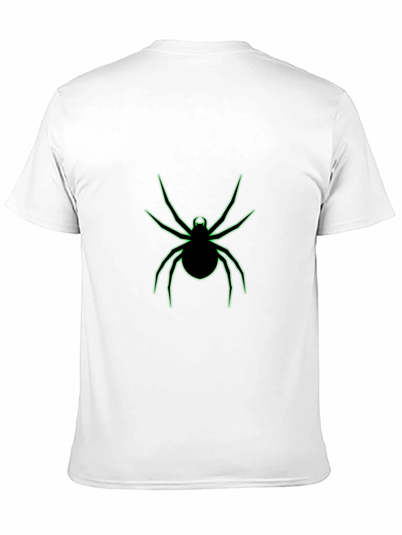 Black T-Shirt with Neon Green Spider Graphic