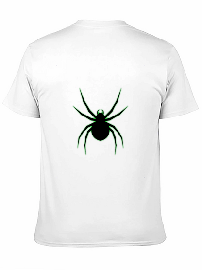 Black T-Shirt with Neon Green Spider Graphic