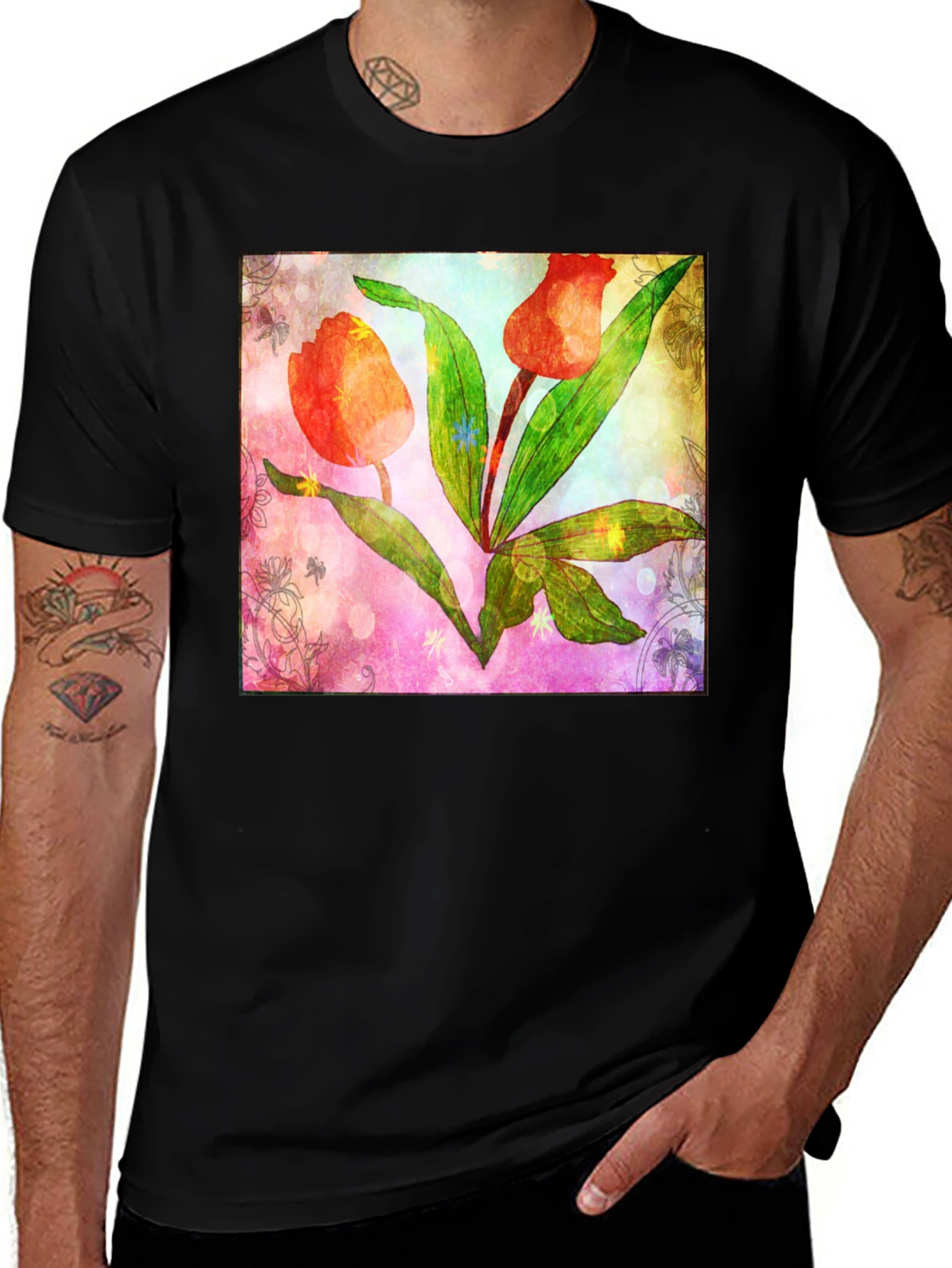 Floral Tulip Graphic T-Shirt