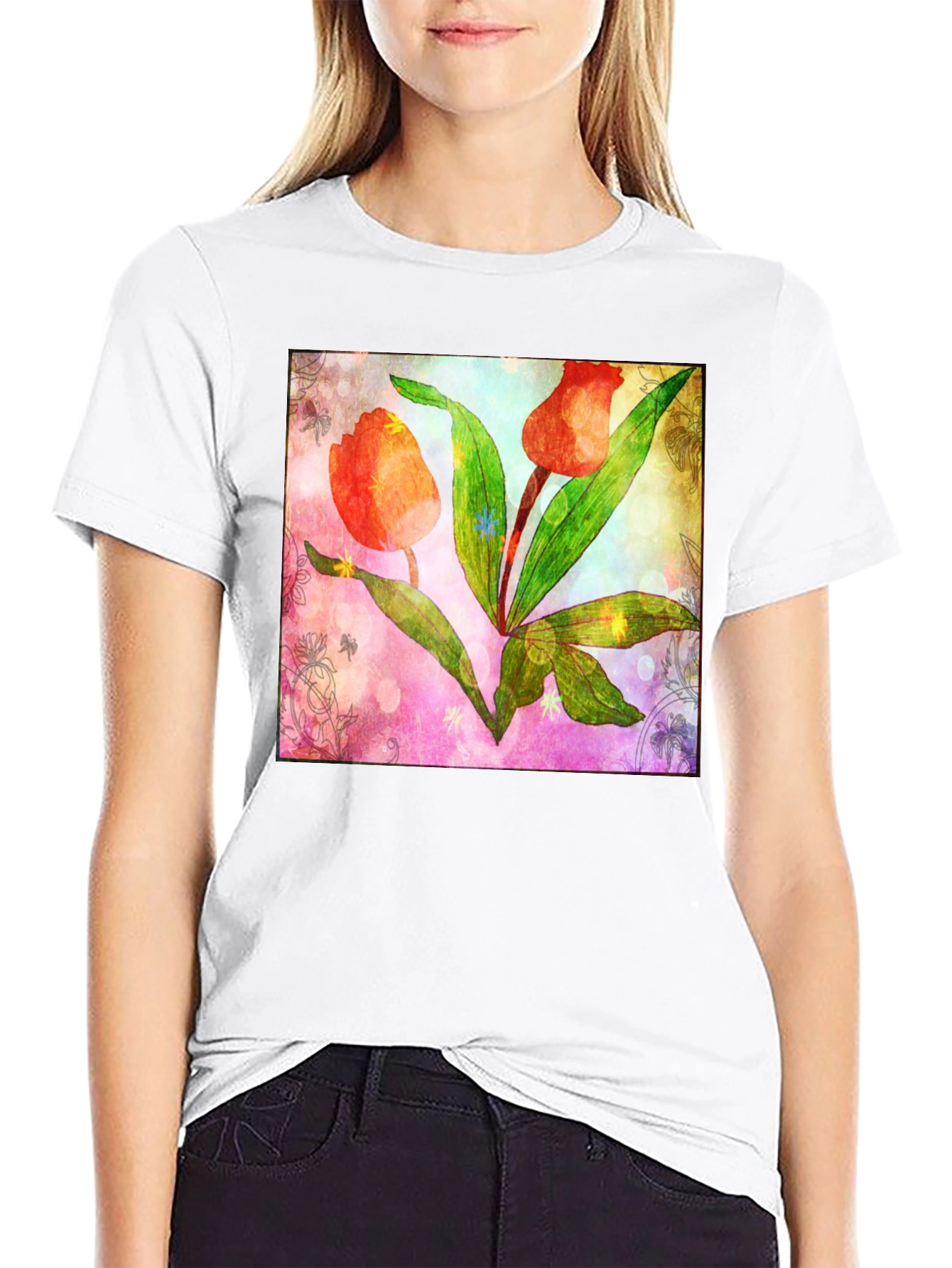 Floral Tulip Graphic T-Shirt