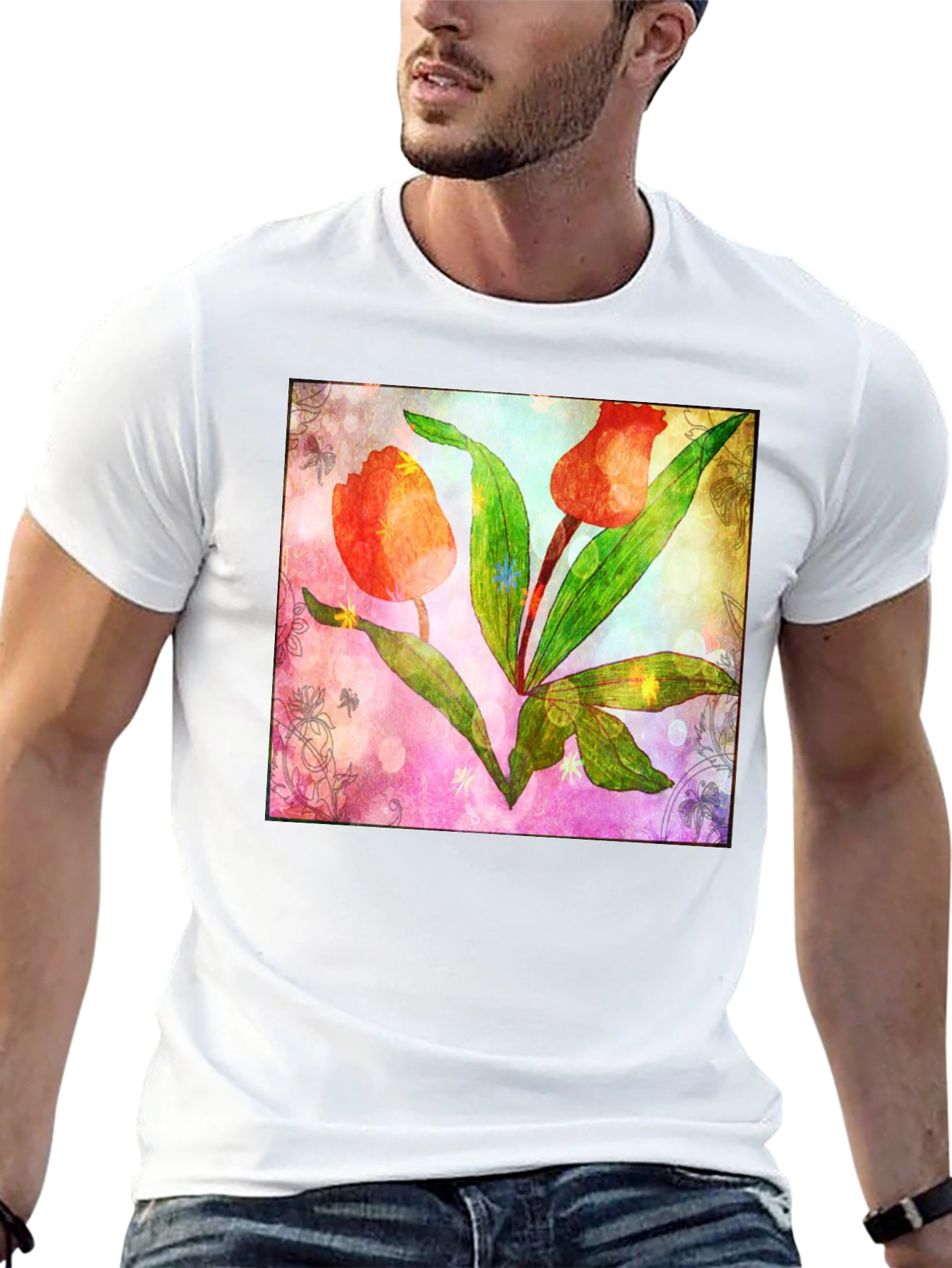 Floral Tulip Graphic T-Shirt