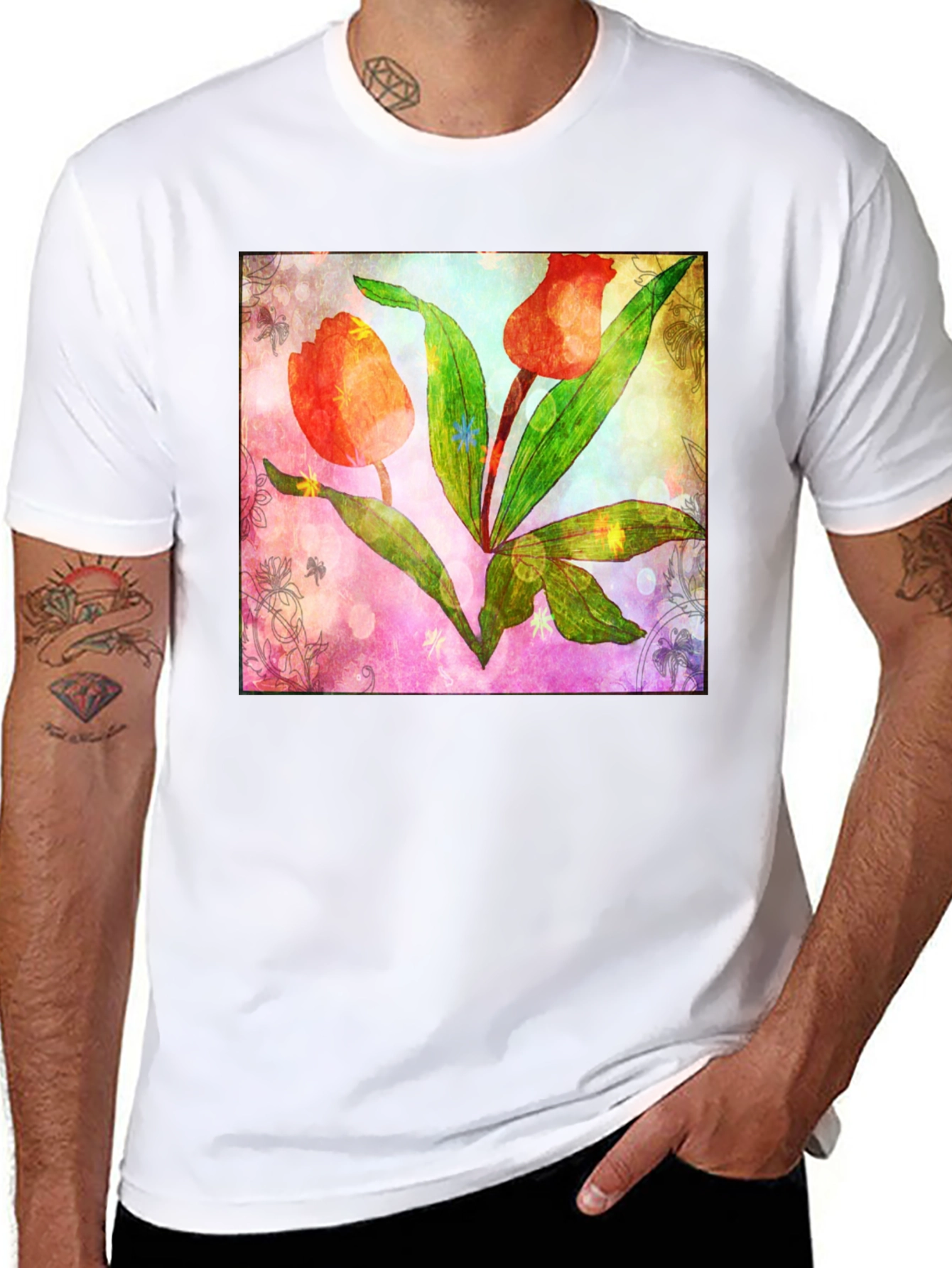 Floral Tulip Graphic T-Shirt