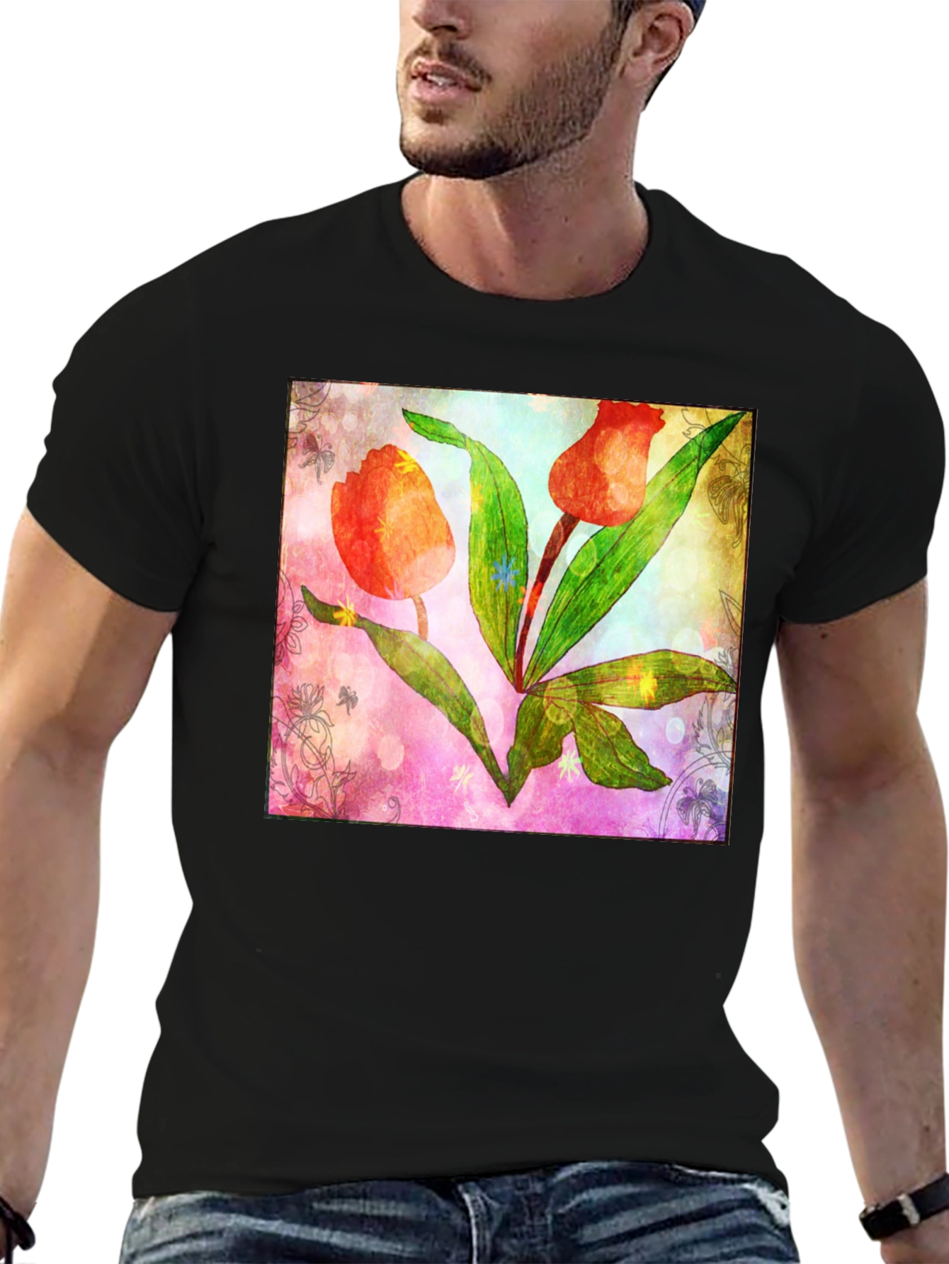 Floral Tulip Graphic T-Shirt