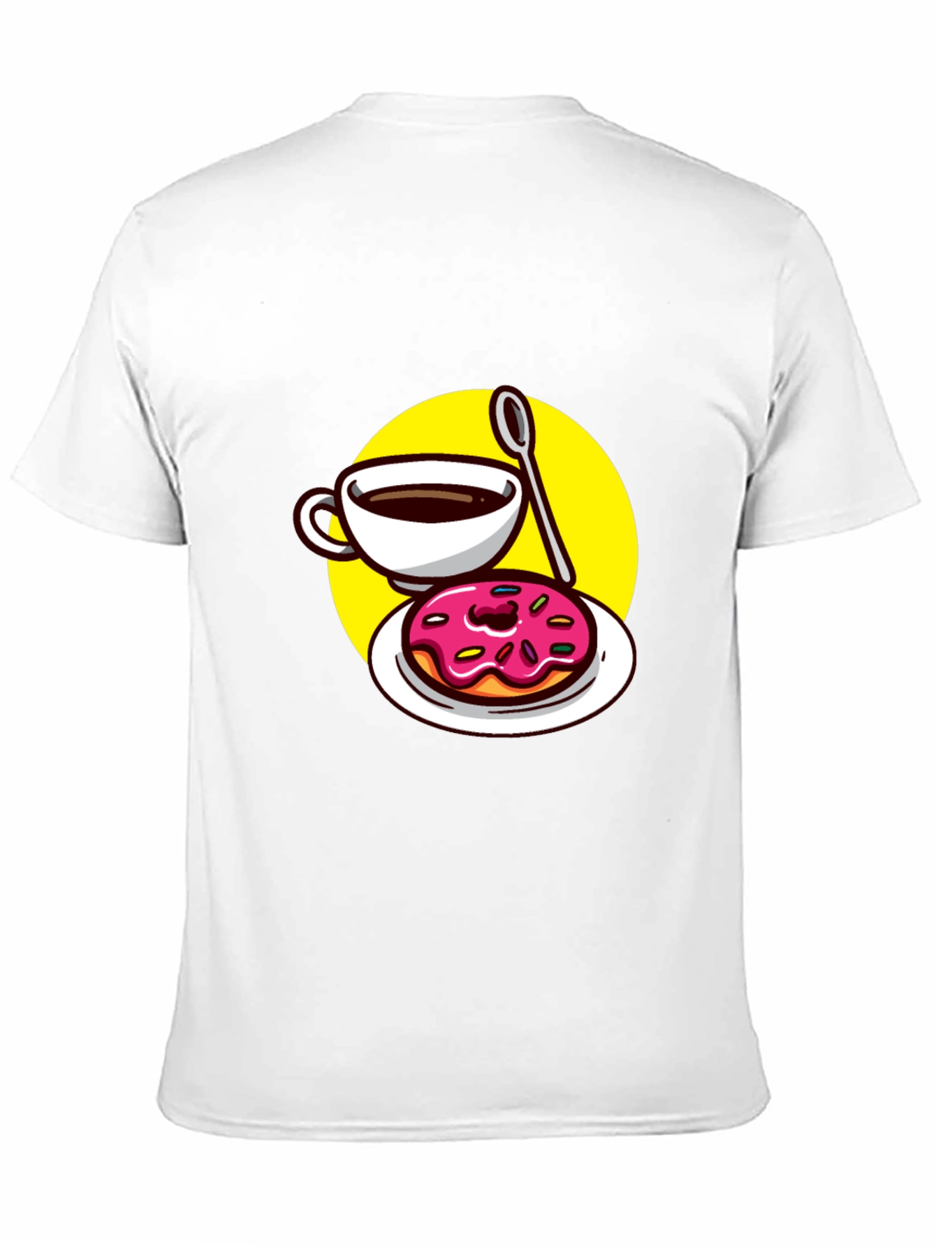 Coffee & Donut T-Shirt - Black Fun Graphic Tee