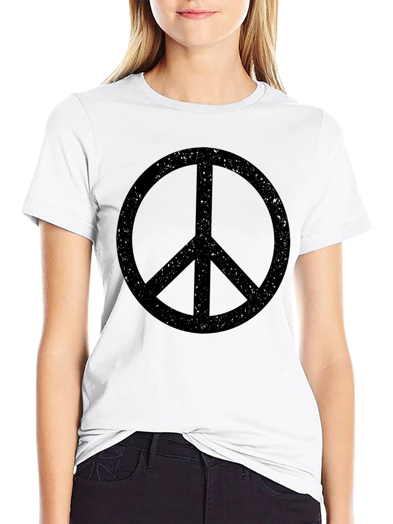 Retro Peace Sign T-Shirt - Black Graphic Tee