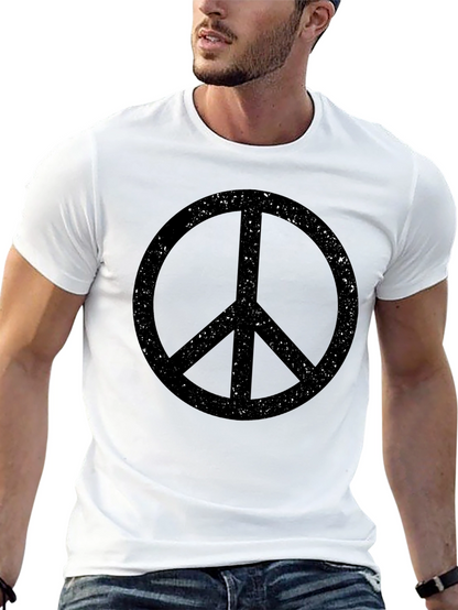 Retro Peace Sign T-Shirt - Black Graphic Tee