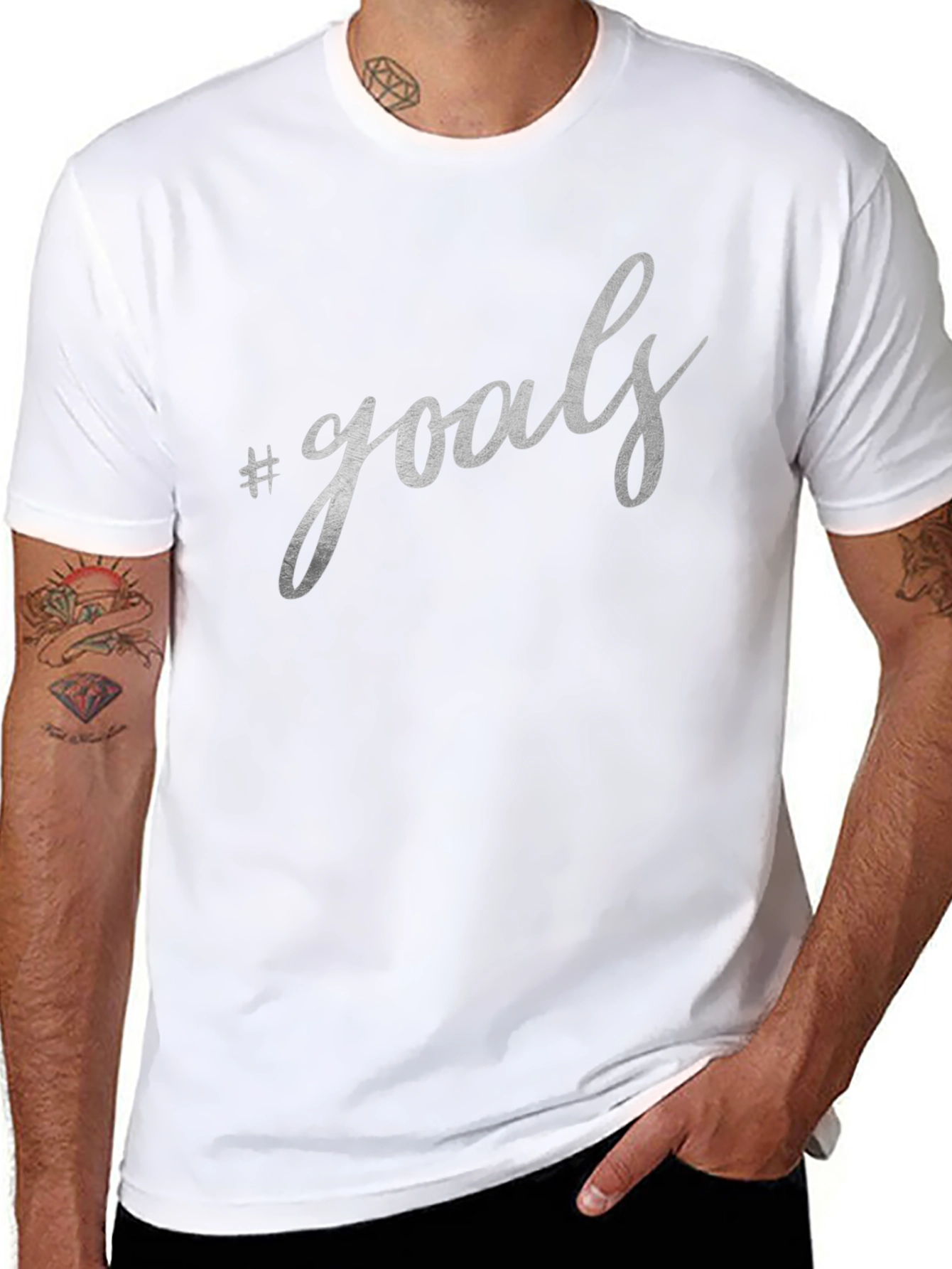 #Goals Graphic Print Black T-Shirt - Stylish and Trendy