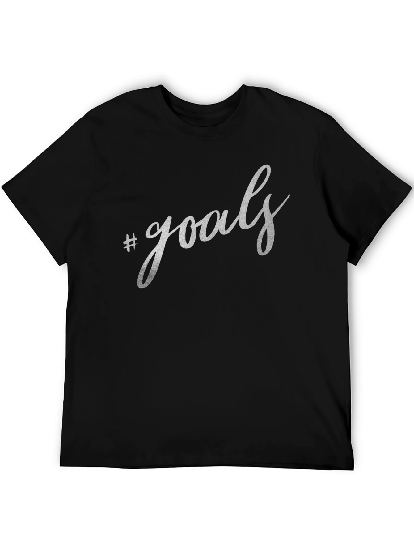 #Goals Graphic Print Black T-Shirt - Stylish and Trendy