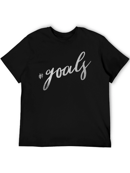 #Goals Graphic Print Black T-Shirt - Stylish and Trendy