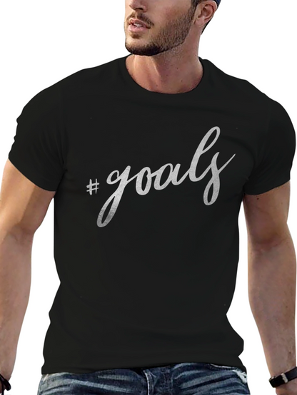 #Goals Graphic Print Black T-Shirt - Stylish and Trendy