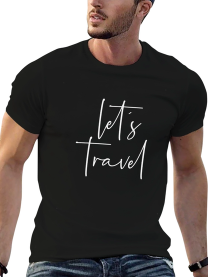 Lets Travel Black Graphic Tee