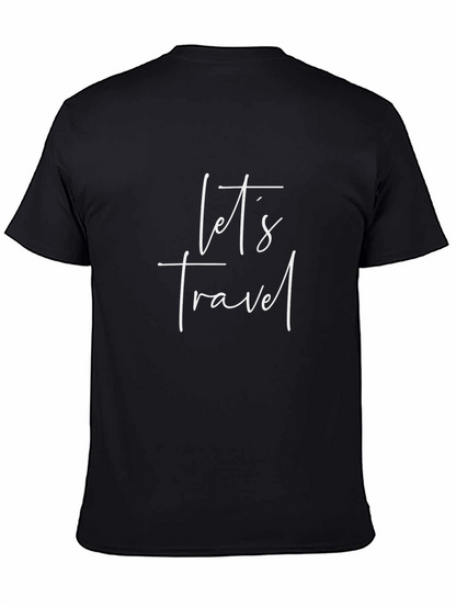Lets Travel Black Graphic Tee