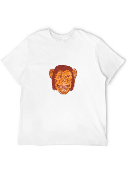 Funny Monkey Graphic Tee - Black Cotton T-Shirt
