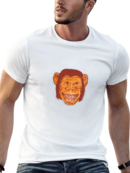 Funny Monkey Graphic Tee - Black Cotton T-Shirt