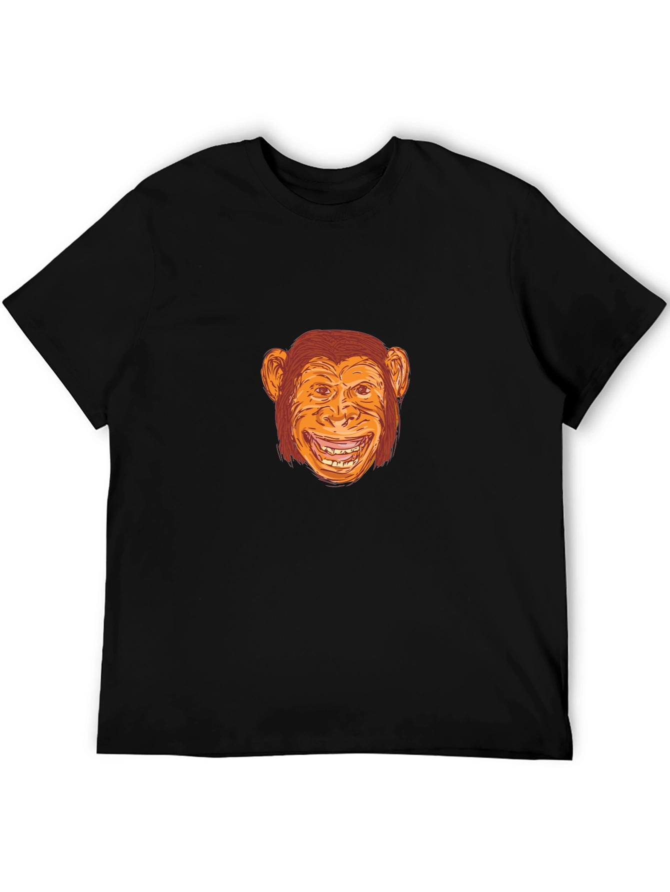 Funny Monkey Graphic Tee - Black Cotton T-Shirt