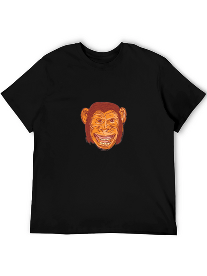 Funny Monkey Graphic Tee - Black Cotton T-Shirt