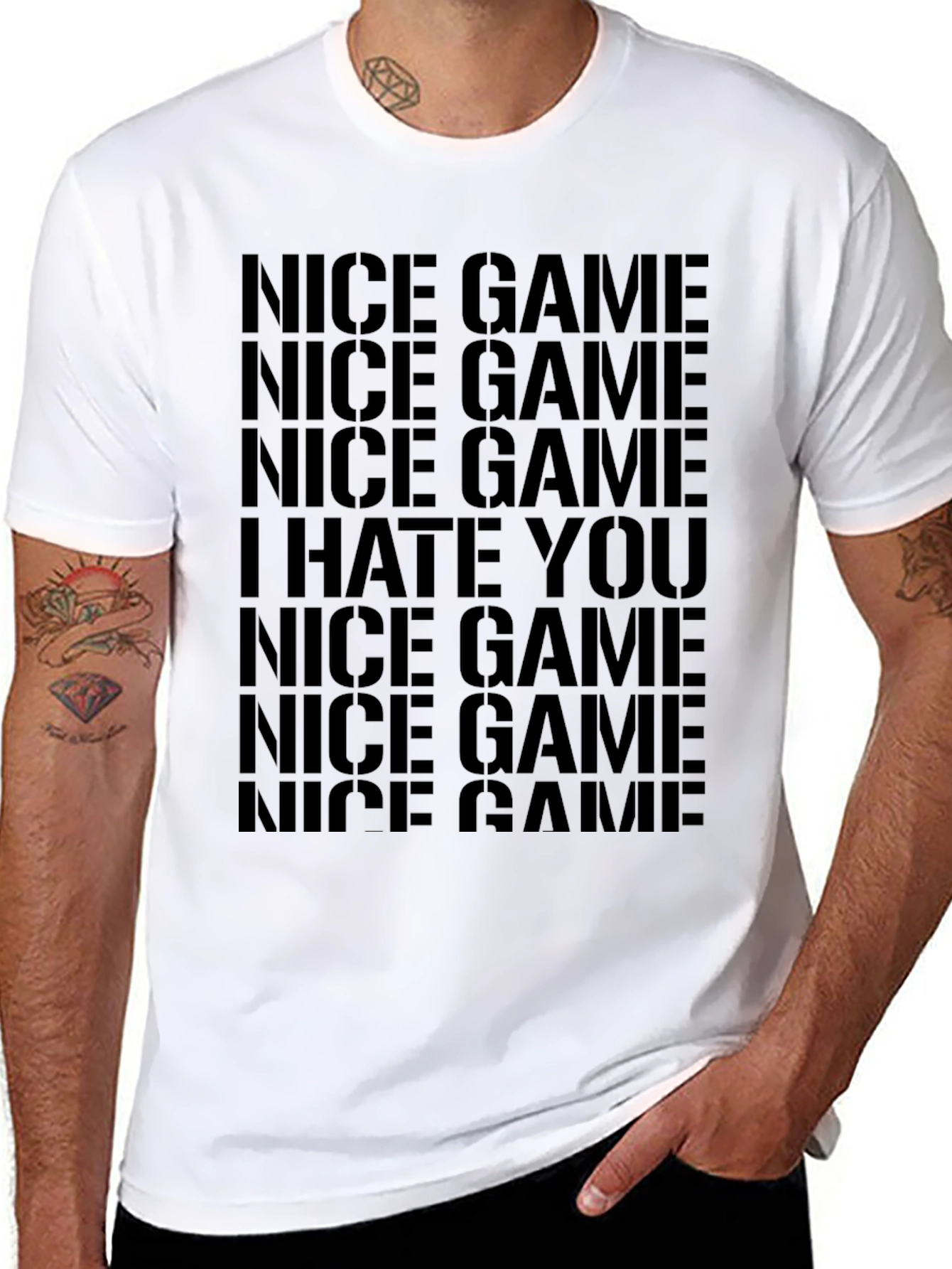 Nice Game I Hate You Black Graphic Tee Shirt