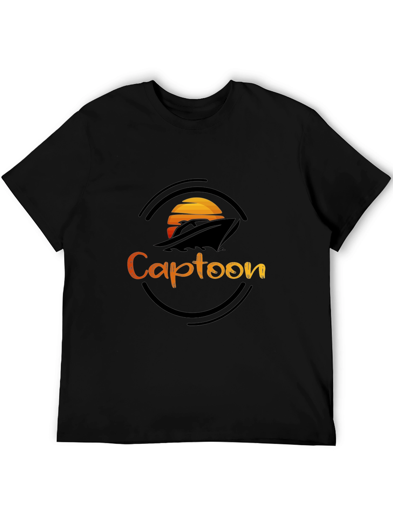 Captoon Sunset Graphic Tee - Black T-Shirt