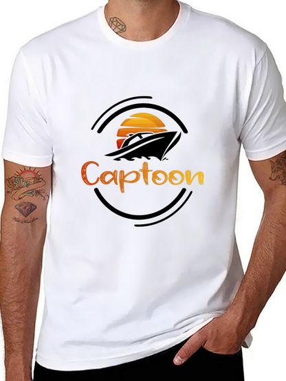 Captoon Sunset Graphic Tee - Black T-Shirt