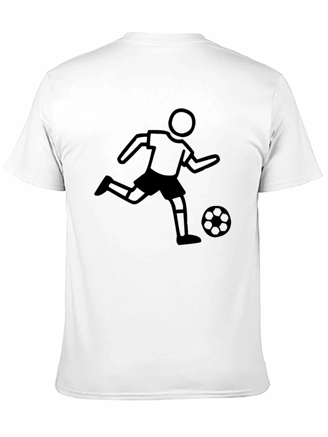 Soccer Player Graphic Tee - Black Cotton Shirt